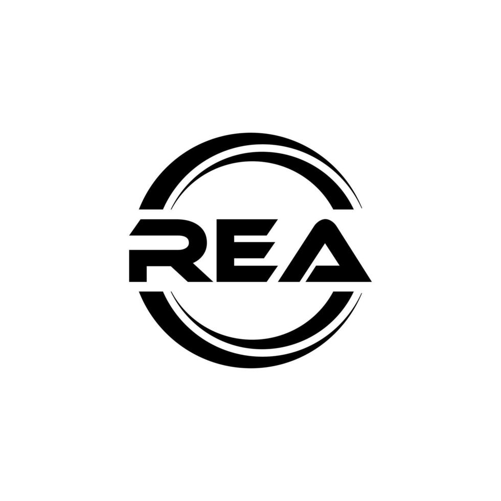 REA letter logo design in illustration. Vector logo, calligraphy designs for logo, Poster, Invitation, etc.