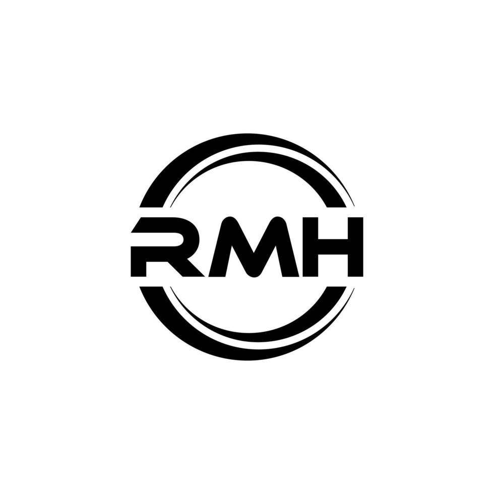 RMH letter logo design in illustration. Vector logo, calligraphy designs for logo, Poster, Invitation, etc.