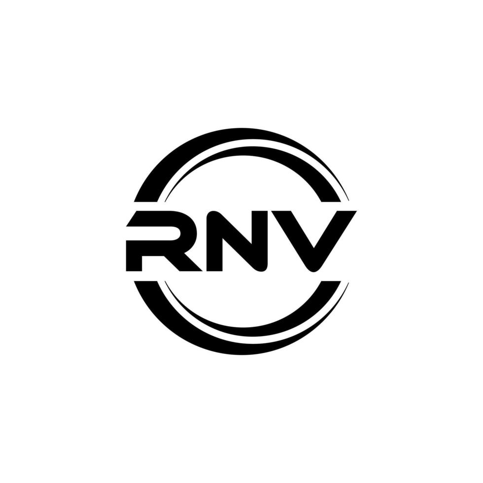 RNV letter logo design in illustration. Vector logo, calligraphy designs for logo, Poster, Invitation, etc.