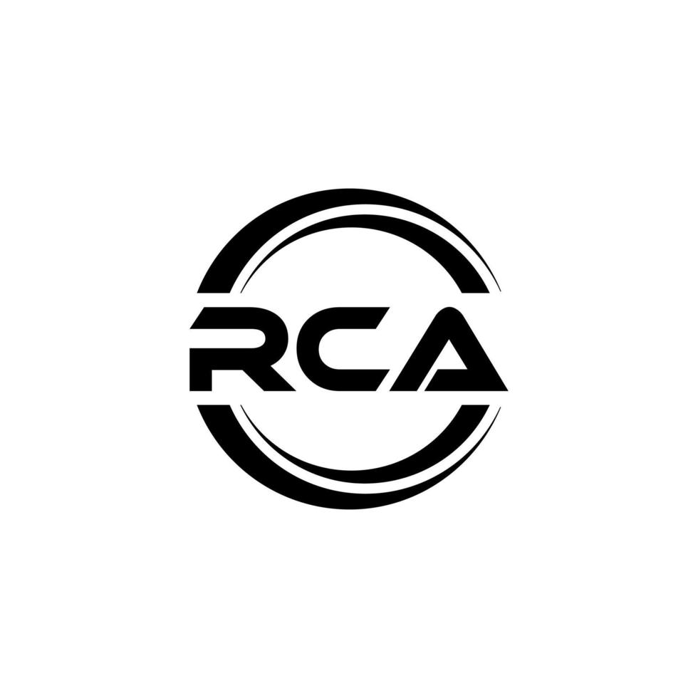 RCA letter logo design in illustration. Vector logo, calligraphy designs for logo, Poster, Invitation, etc.