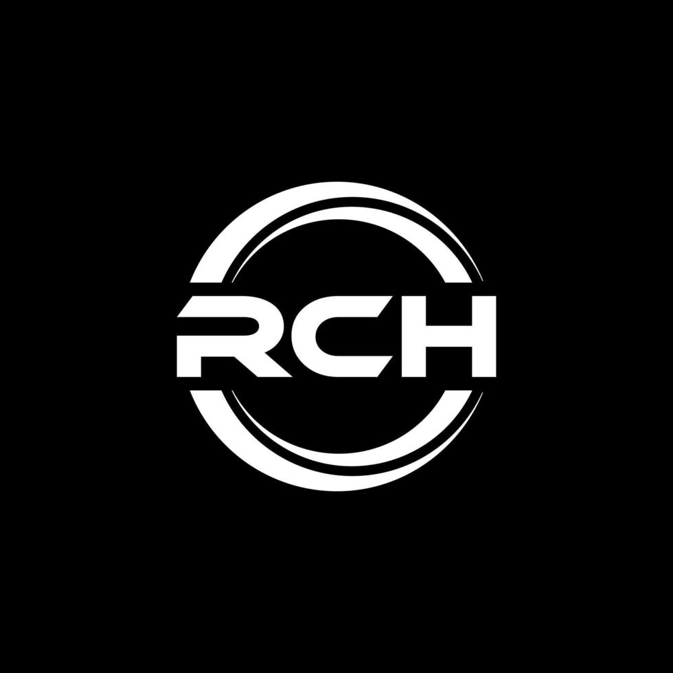 RCH letter logo design in illustration. Vector logo, calligraphy designs for logo, Poster, Invitation, etc.
