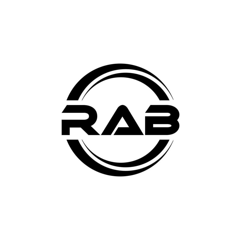 rab letra logo diseño en ilustración. vector logo, caligrafía diseños para logo, póster, invitación, etc.