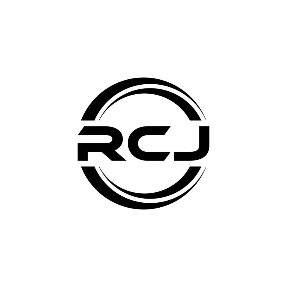 diseño del logotipo de la letra rcj en la ilustración. logotipo vectorial, diseños de caligrafía para logotipo, afiche, invitación, etc. vector