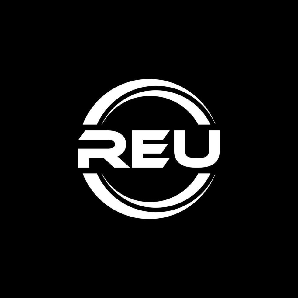 REU letter logo design in illustration. Vector logo, calligraphy designs for logo, Poster, Invitation, etc.