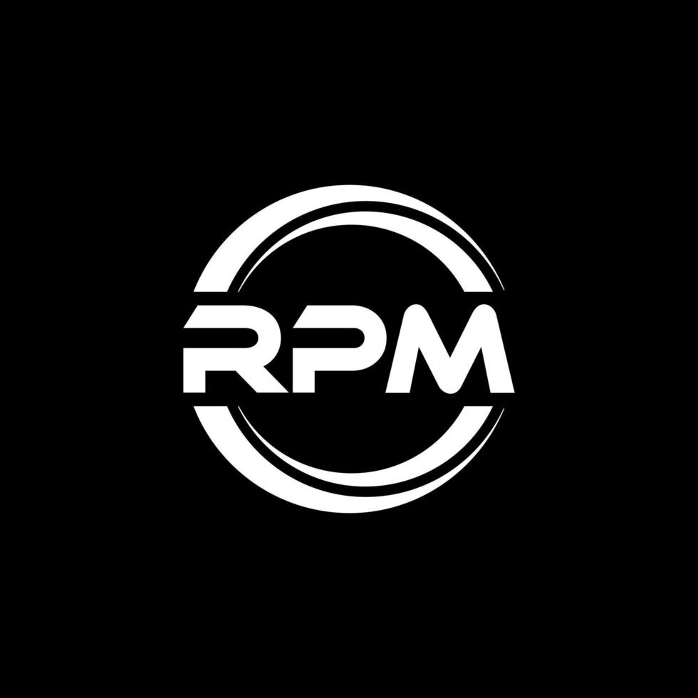 rpm letra logo diseño en ilustración. vector logo, caligrafía diseños para logo, póster, invitación, etc.