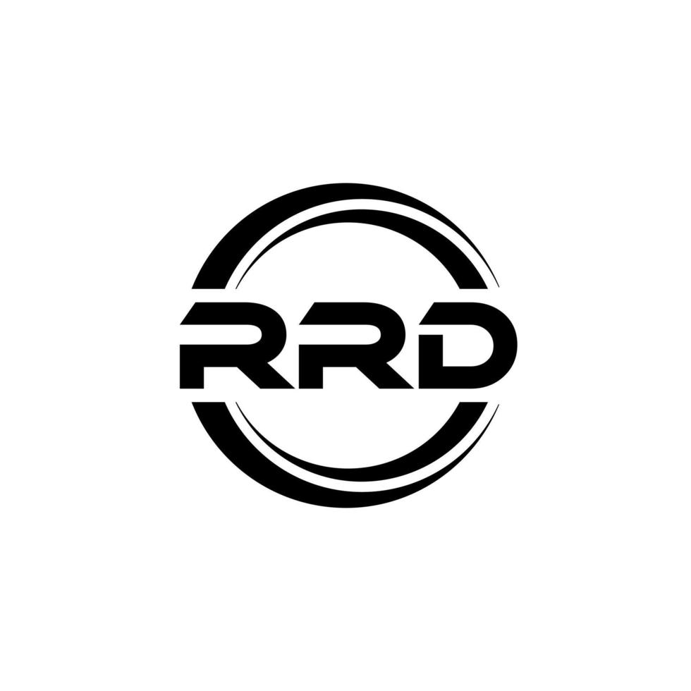 RRD letter logo design in illustration. Vector logo, calligraphy designs for logo, Poster, Invitation, etc.