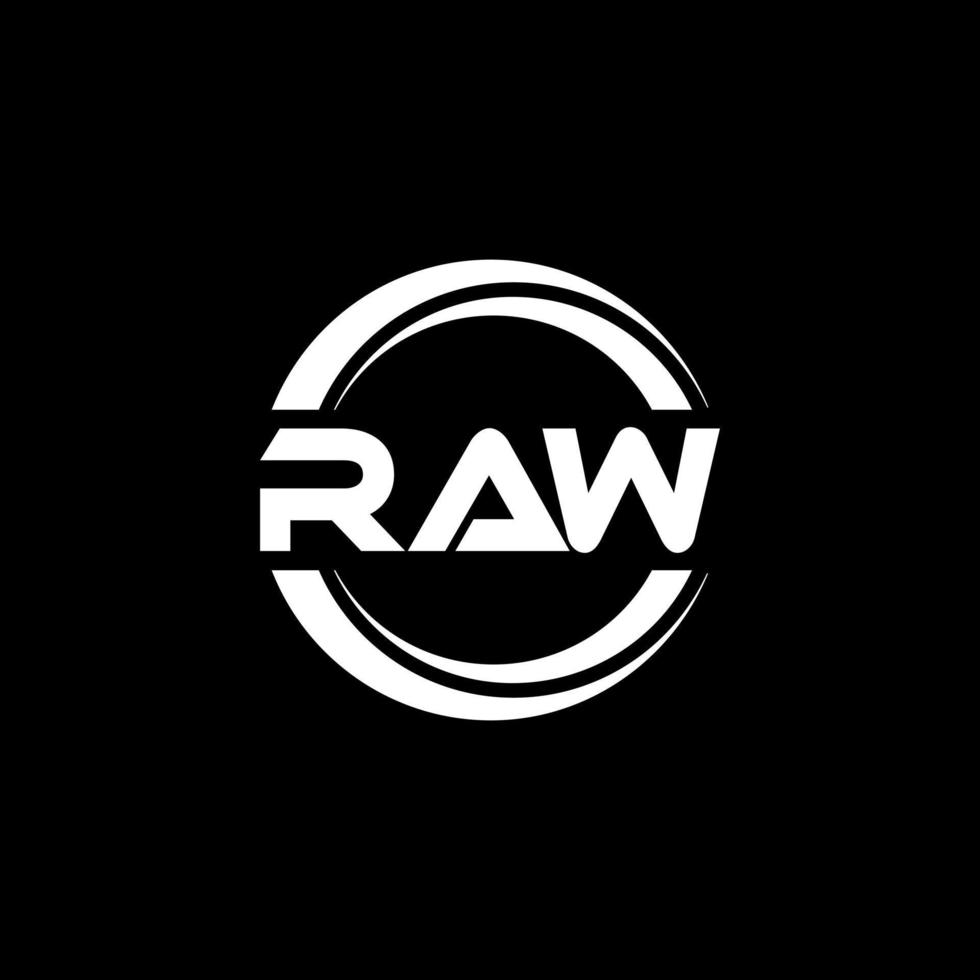 RAW letter logo design in illustration. Vector logo, calligraphy designs for logo, Poster, Invitation, etc.