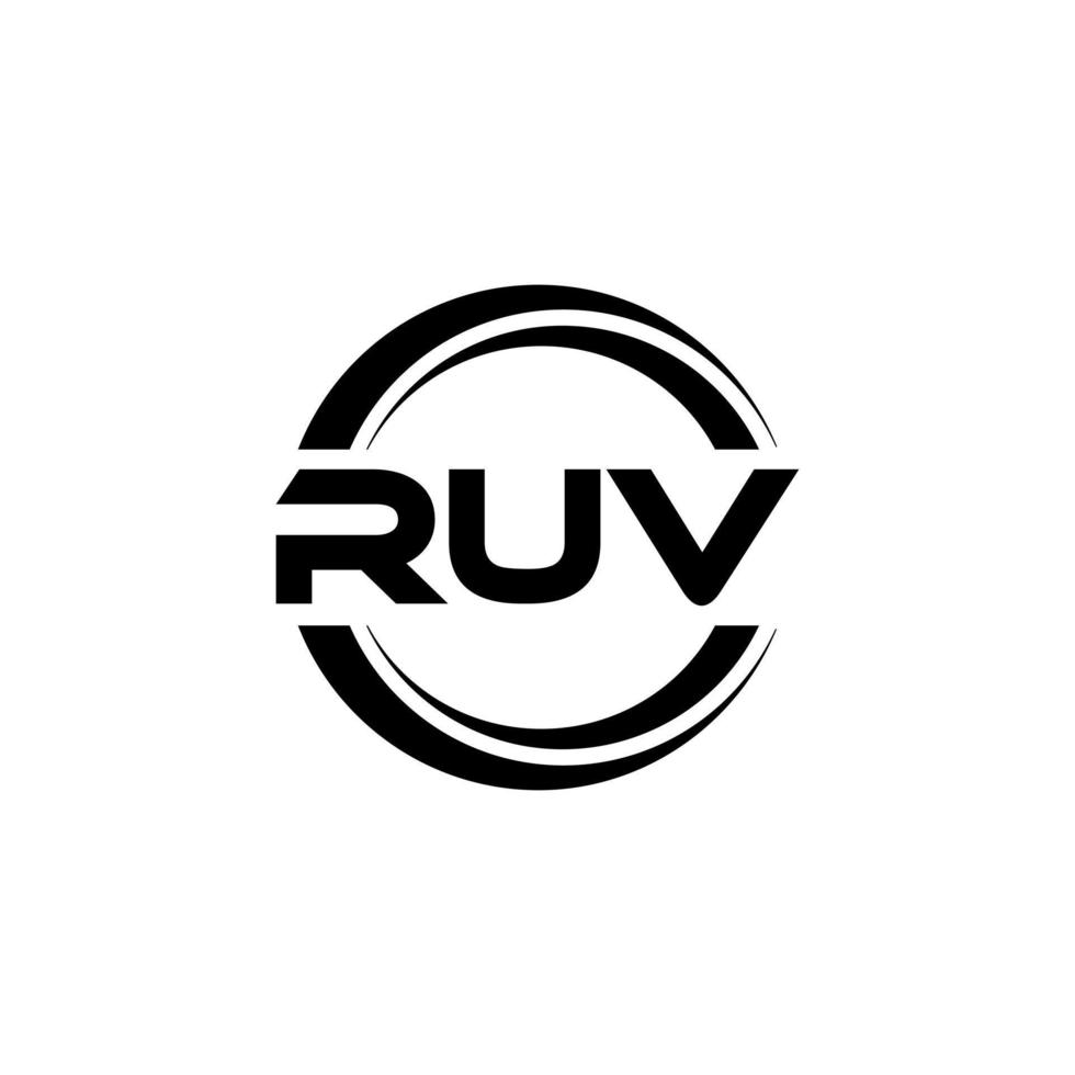 RUV letter logo design in illustration. Vector logo, calligraphy designs for logo, Poster, Invitation, etc.