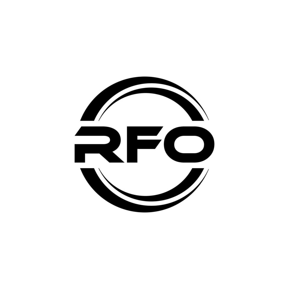 RFO letter logo design in illustration. Vector logo, calligraphy