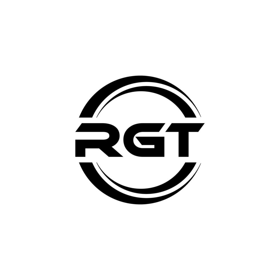 RGT letter logo design in illustration. Vector logo, calligraphy designs for logo, Poster, Invitation, etc.