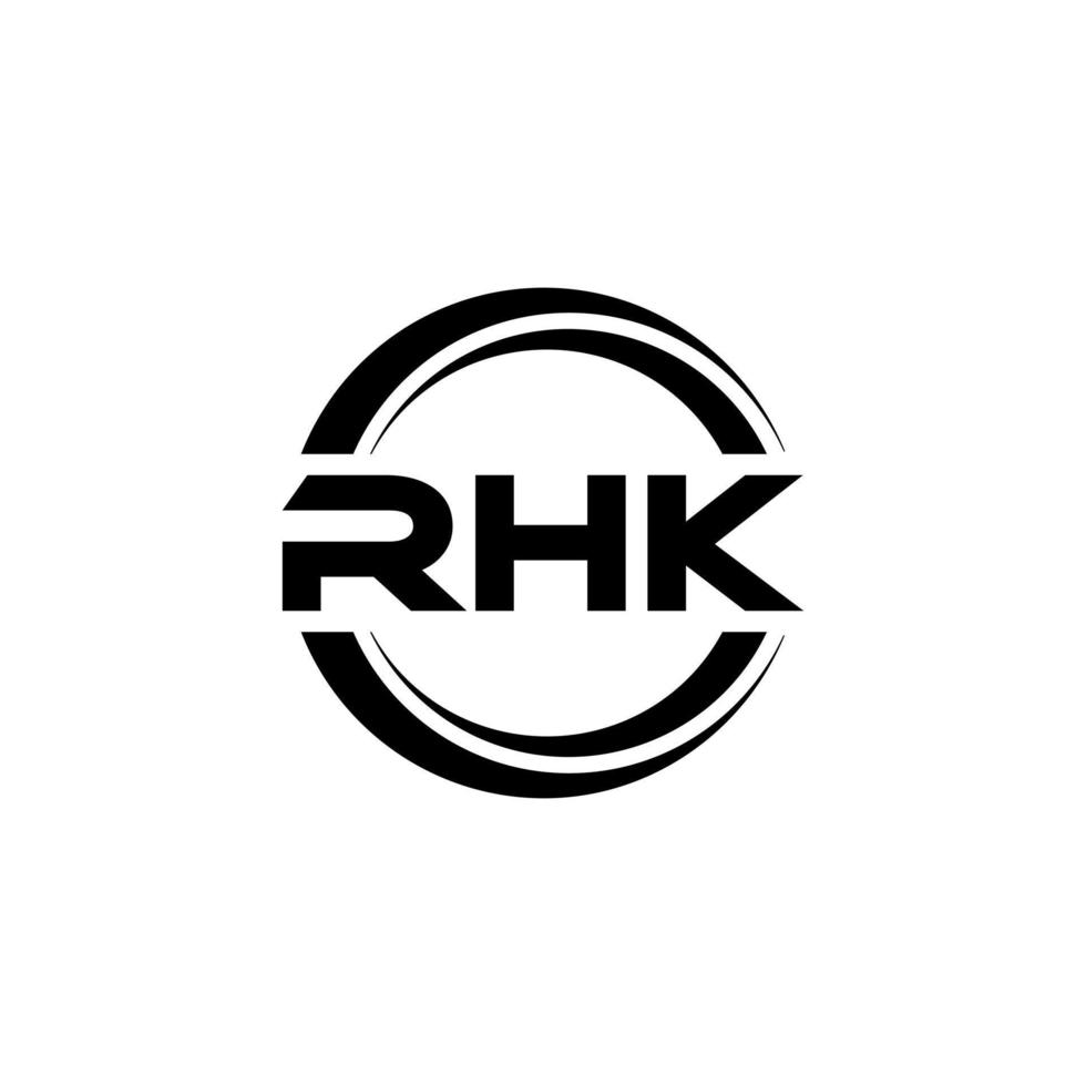 RHK letter logo design in illustration. Vector logo, calligraphy
