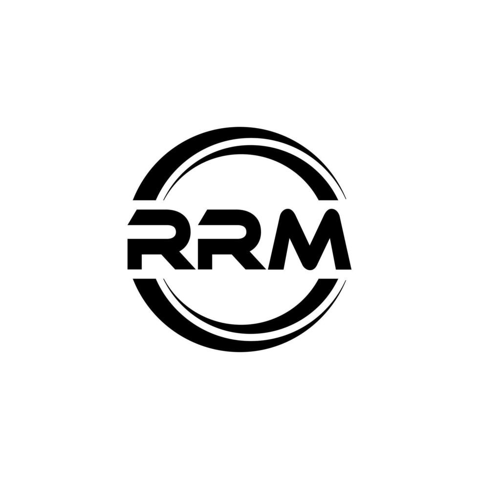 RRM letter logo design in illustration. Vector logo, calligraphy designs for logo, Poster, Invitation, etc.