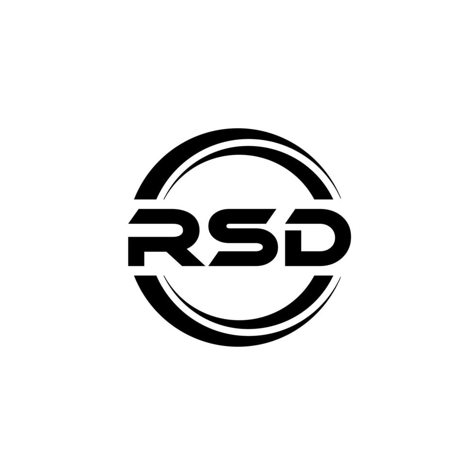 RSD letter logo design in illustration. Vector logo, calligraphy designs for logo, Poster, Invitation, etc.