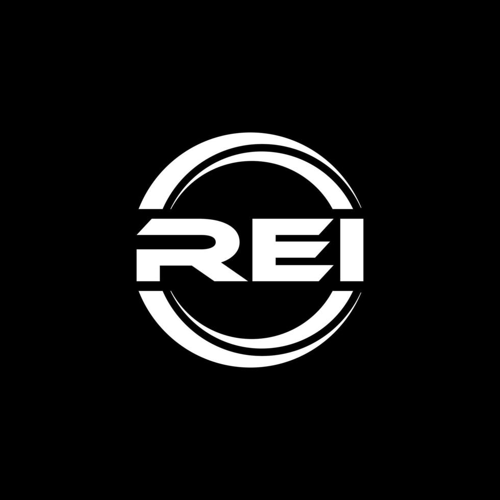 REI letter logo design in illustration. Vector logo, calligraphy designs for logo, Poster, Invitation, etc.