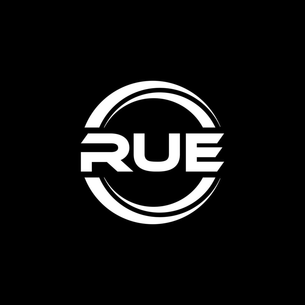 RUE letter logo design in illustration. Vector logo, calligraphy designs for logo, Poster, Invitation, etc.