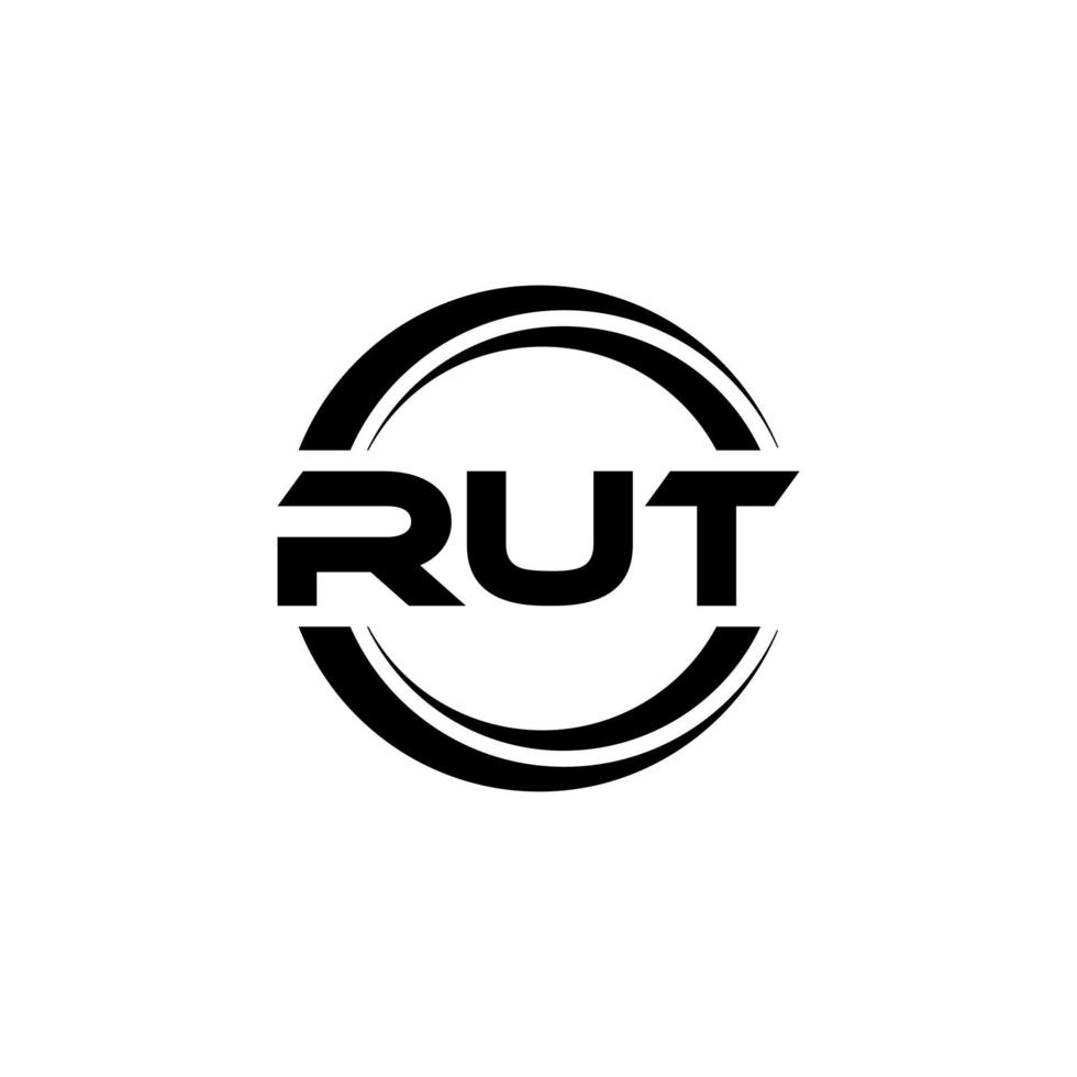 RUT letter logo design in illustration. Vector logo, calligraphy designs for logo, Poster, Invitation, etc.