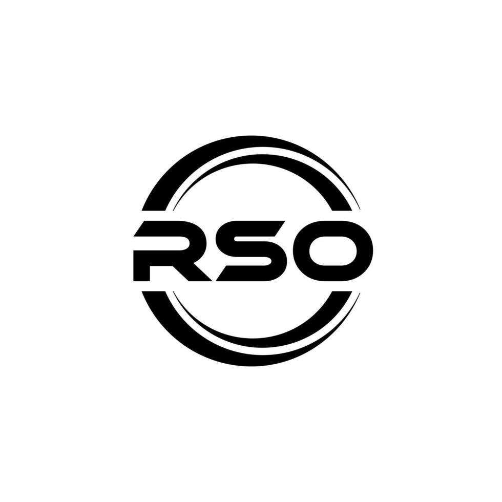 RSO letter logo design in illustration. Vector logo, calligraphy designs for logo, Poster, Invitation, etc.