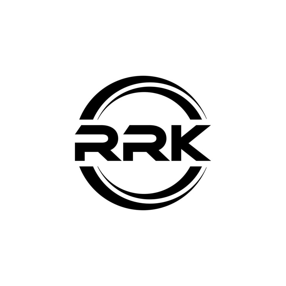 RRK letter logo design in illustration. Vector logo, calligraphy designs for logo, Poster, Invitation, etc.