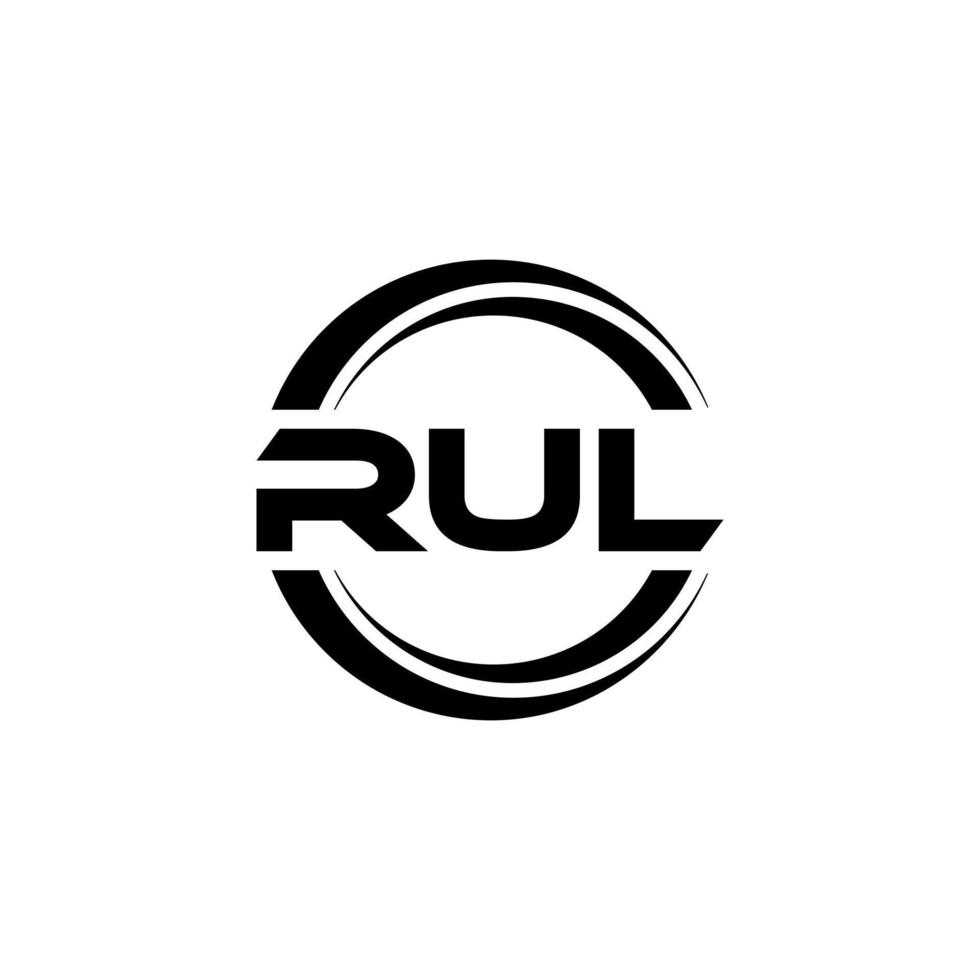 RUL letter logo design in illustration. Vector logo, calligraphy designs for logo, Poster, Invitation, etc.