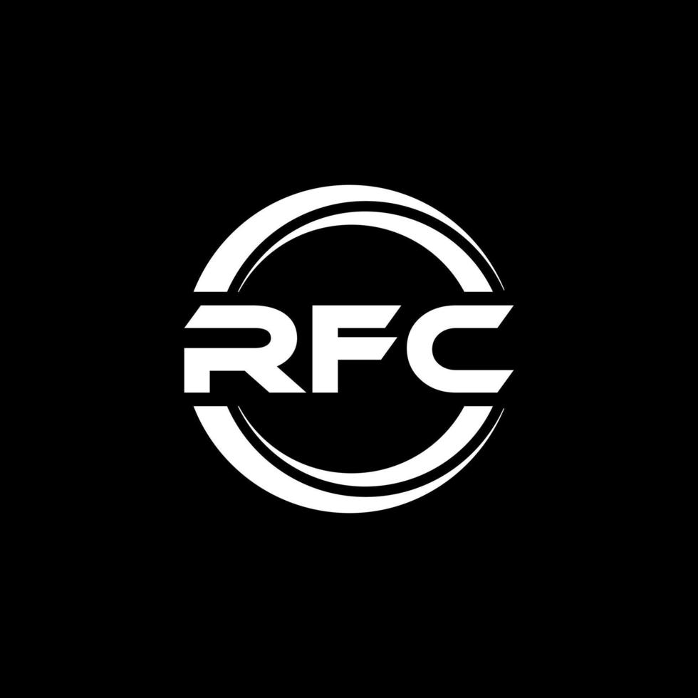 RFC letter logo design in illustration. Vector logo, calligraphy designs for logo, Poster, Invitation, etc.