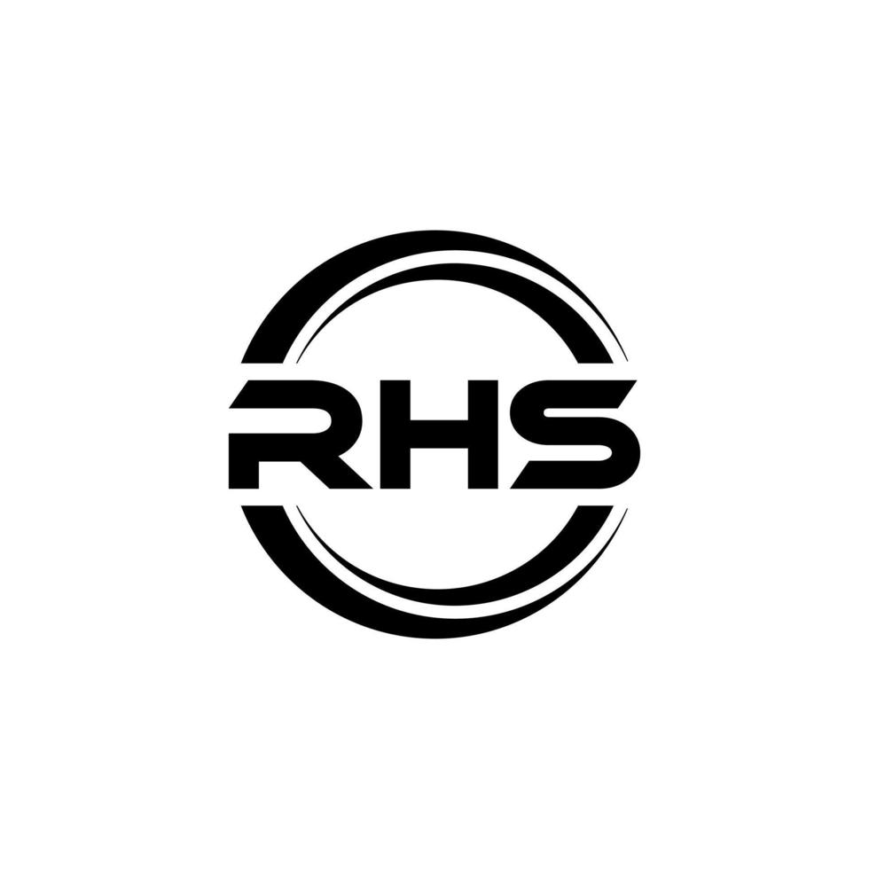 RHS letter logo design in illustration. Vector logo, calligraphy designs for logo, Poster, Invitation, etc.