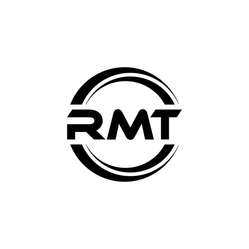 RMT letter logo design in illustration. Vector logo, calligraphy designs for logo, Poster, Invitation, etc.