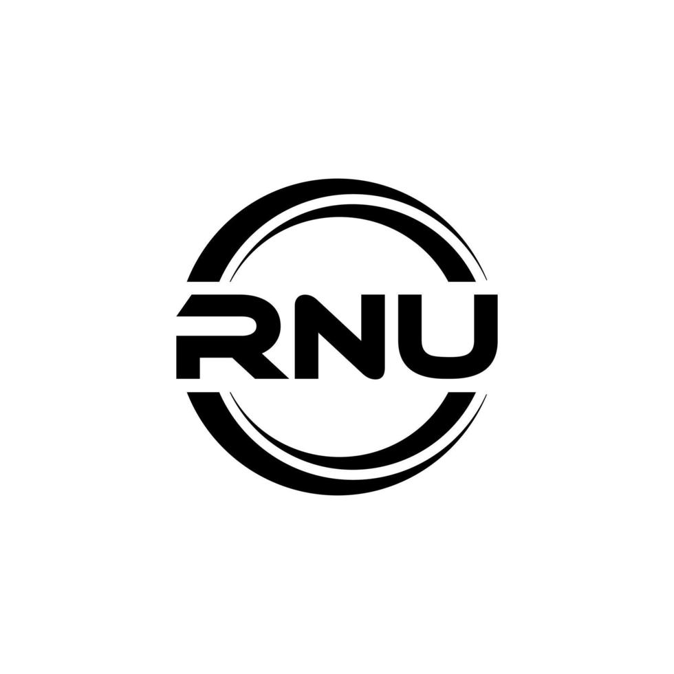 diseño del logotipo de la letra rnu en la ilustración. logotipo vectorial, diseños de caligrafía para logotipo, afiche, invitación, etc. vector