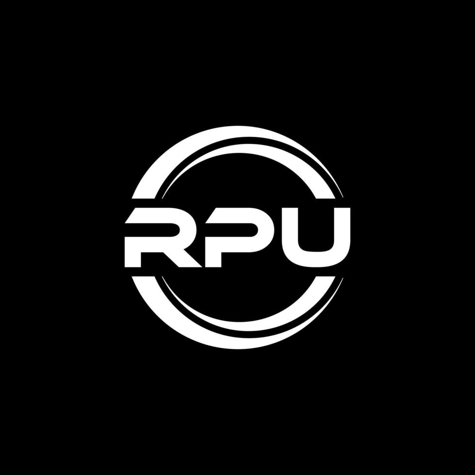 RPU letter logo design in illustration. Vector logo, calligraphy designs for logo, Poster, Invitation, etc.