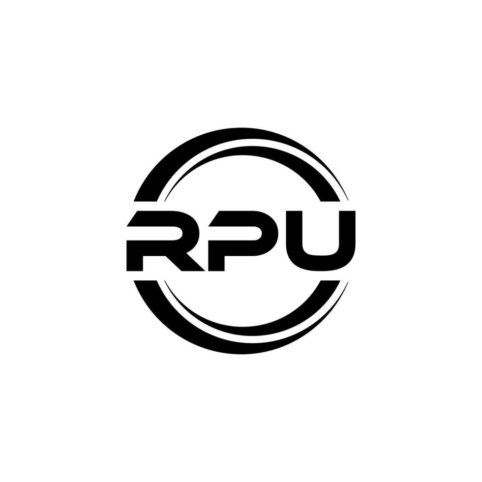 RPU letra logo diseño en ilustración. vector logo, caligrafía diseños para logo, póster, invitación, etc.