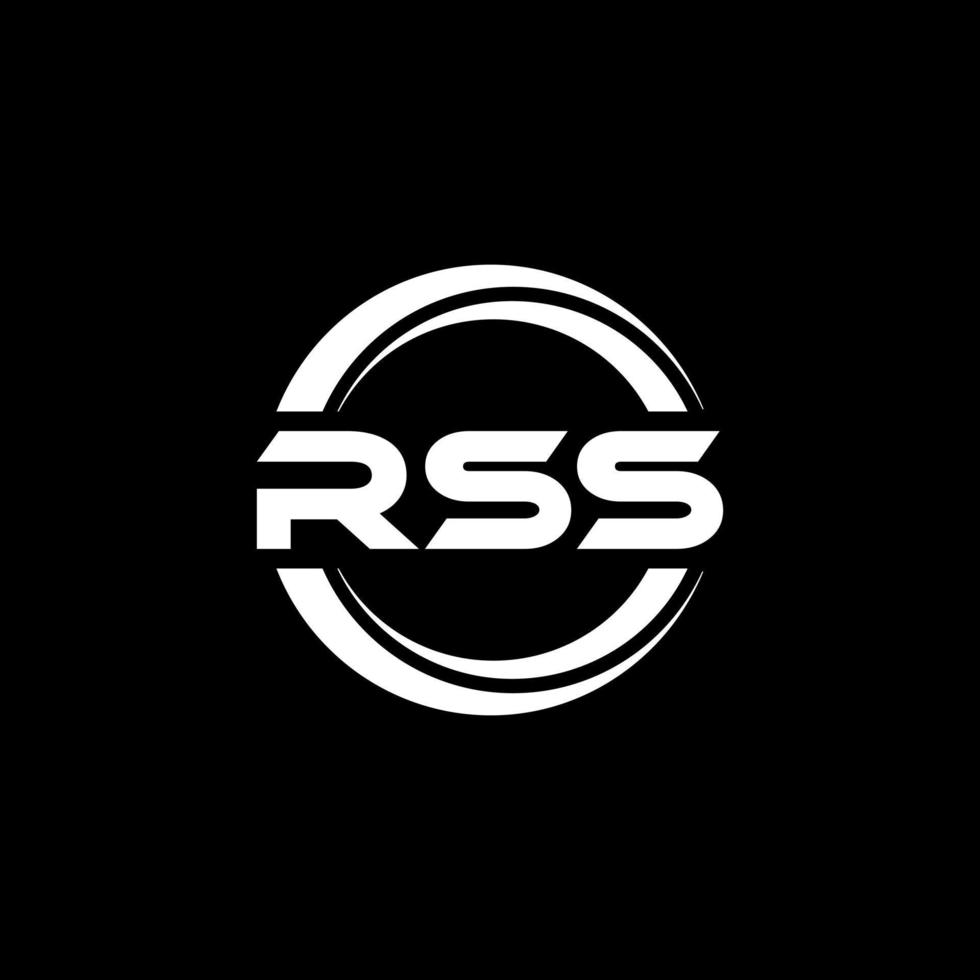 RSS letter logo design in illustration. Vector logo, calligraphy designs for logo, Poster, Invitation, etc.