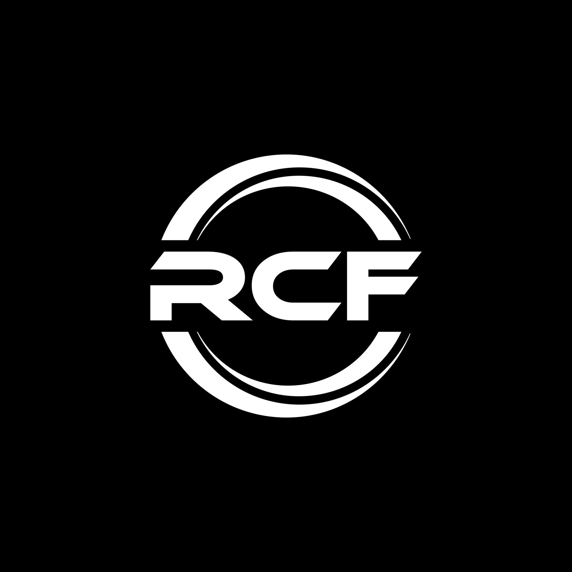 RCF letter logo design in illustration. Vector logo, calligraphy ...