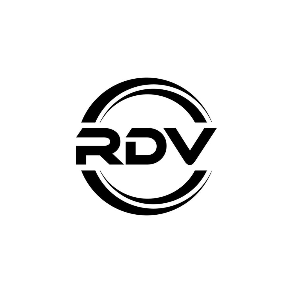 RDV letter logo design in illustration. Vector logo, calligraphy designs for logo, Poster, Invitation, etc.