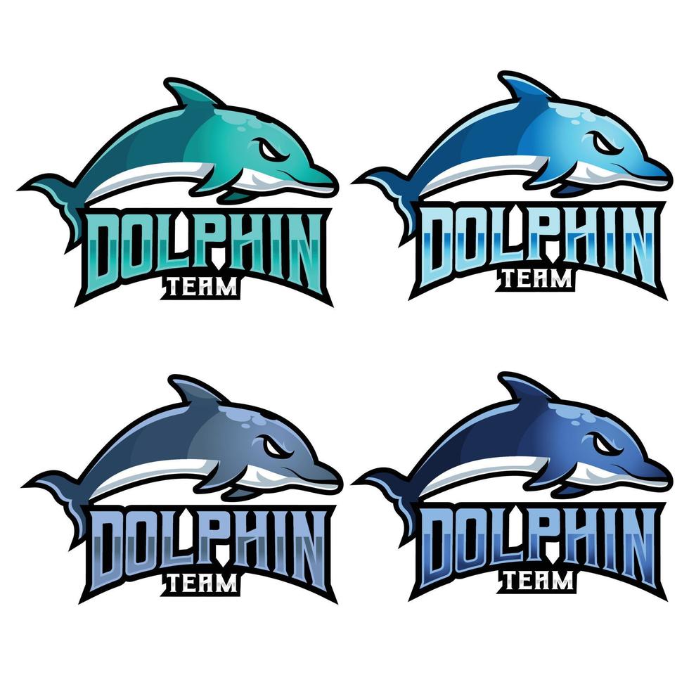 dolphin mascot logo design vector with modern illustration concept style for badge, emblem and tshirt printing. modern dolphin logo illustration for sport, gamer, streamer and esport team.