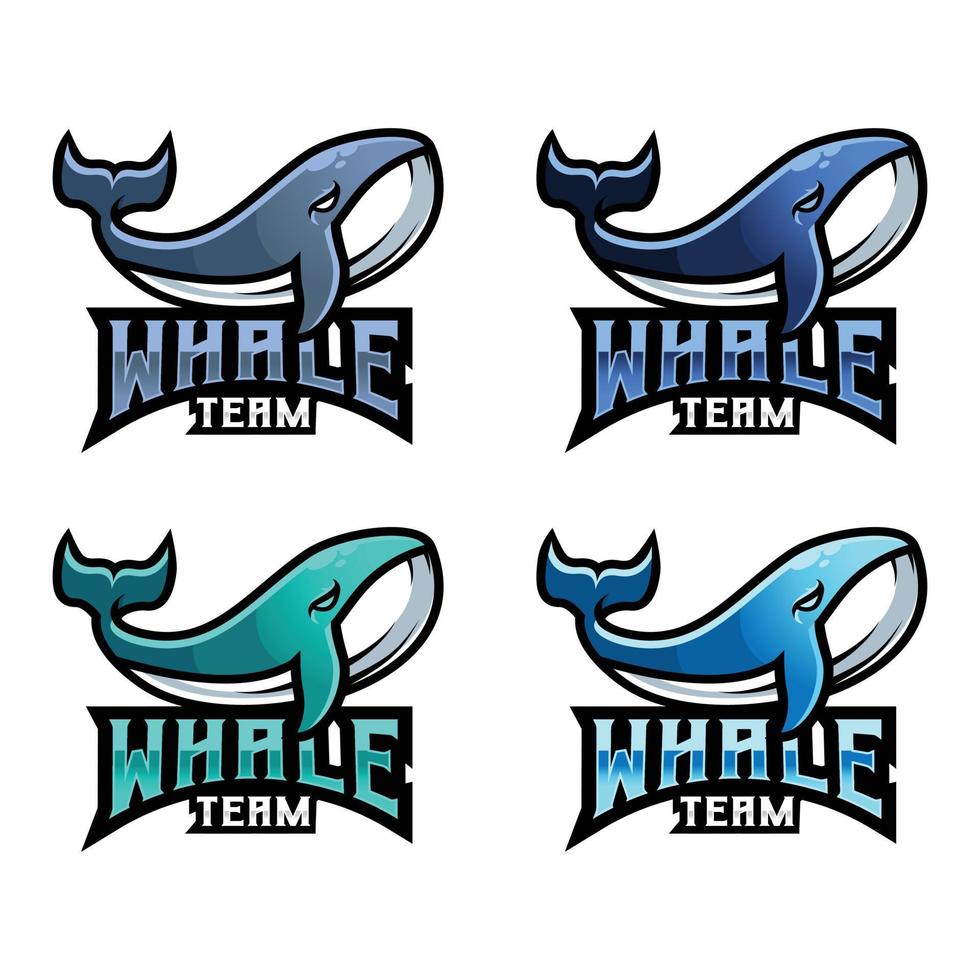 Whale mascot logo design vector with modern illustration concept style for  badge, emblem and tshirt printing. modern whale shield logo illustration  for sport, gamer, streamer and esport team. 20448369 Vector Art at