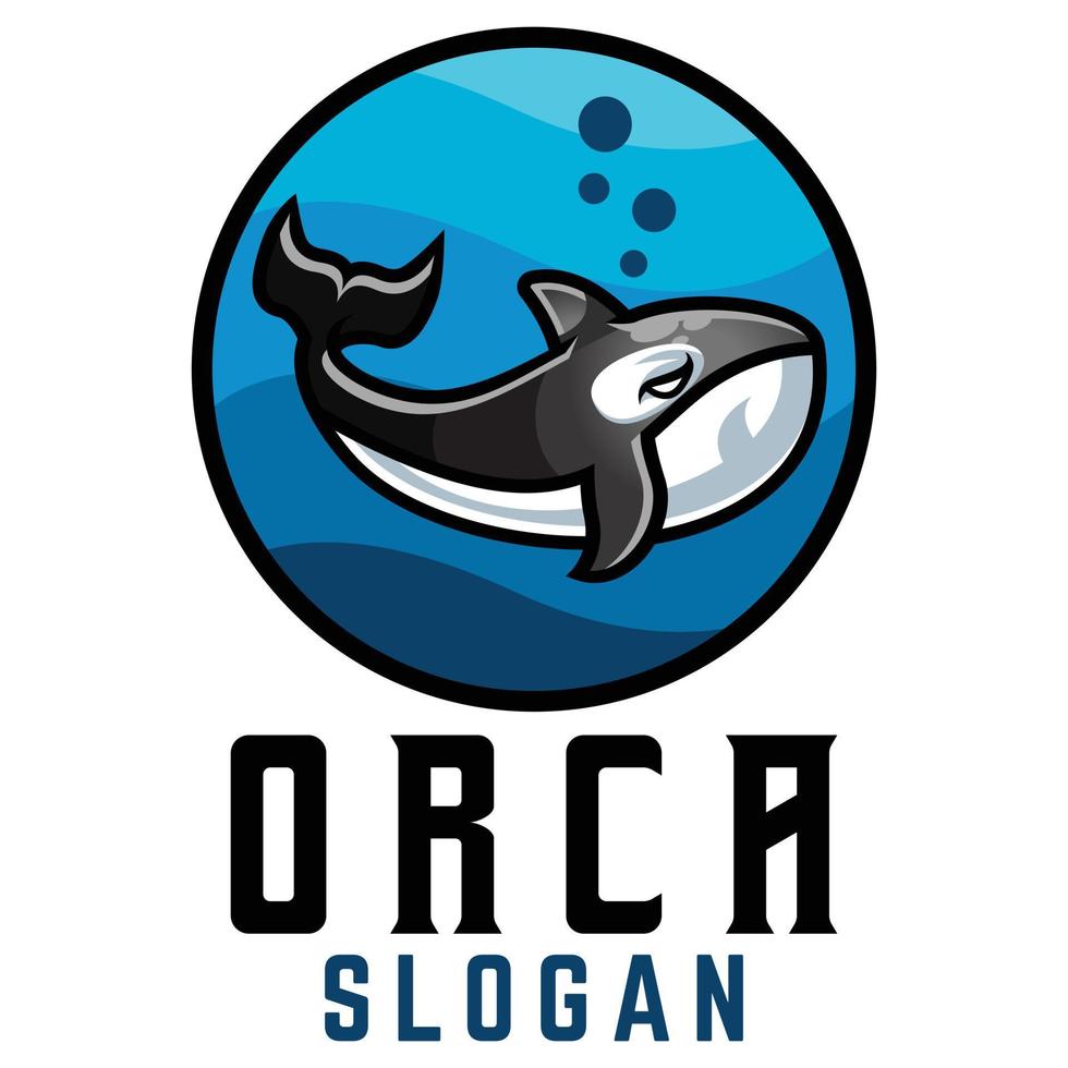 Modern simple minimalist Orca Killer Whale mascot logo design vector with modern illustration concept style for badge, emblem and tshirt printing. modern orca circle logo illustration.