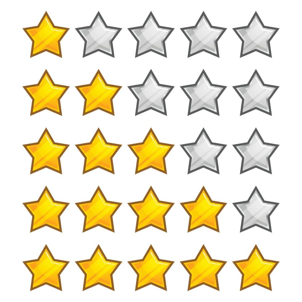 5 5 estrella clasificación icono dibujos animados vector ilustración. aislado Insignia para sitio web o aplicaciones y sitios webcinco estrellas cliente producto clasificación revisión plano icono producto clasificación.