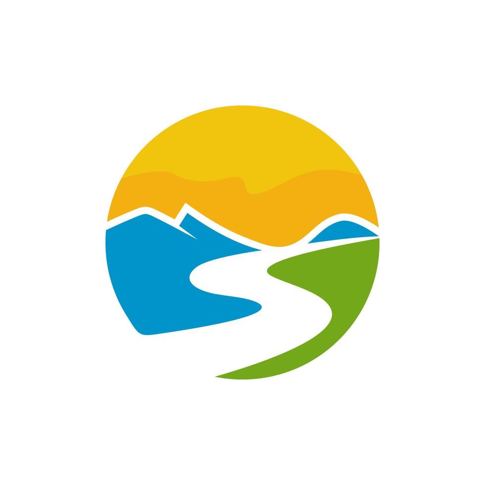 Valley River Logo design vector template