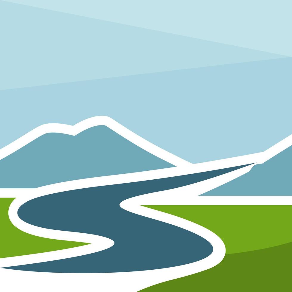Valley River Logo design vector template