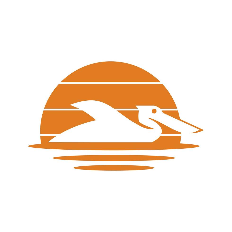 plantilla de vector de diseño abstracto de logotipo de pájaro pelícano