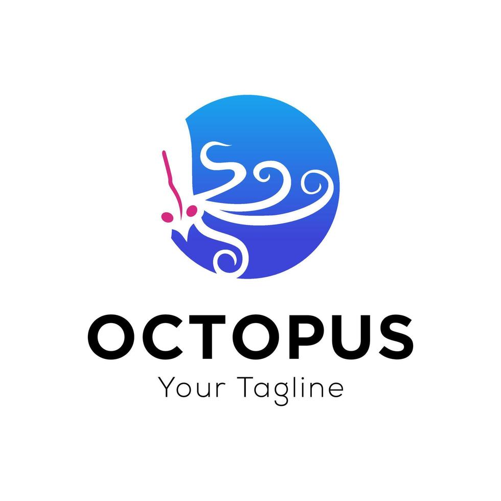 plantilla de vector de logotipo de pulpo