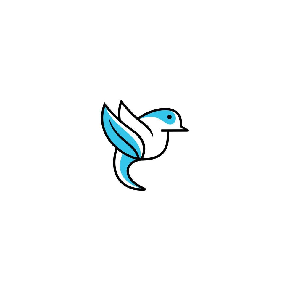 Abstract Bird Line Logo Vector Template