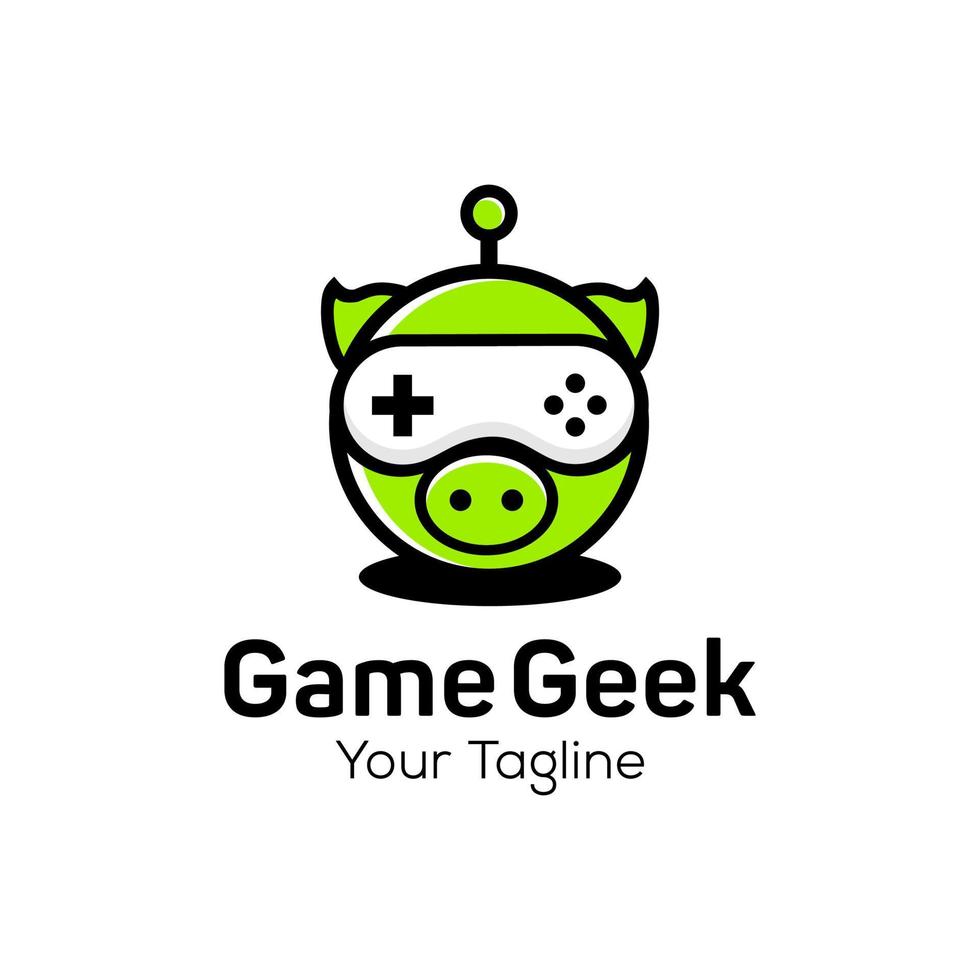 Geek and Nerd Logo Character Stock Image  vector template