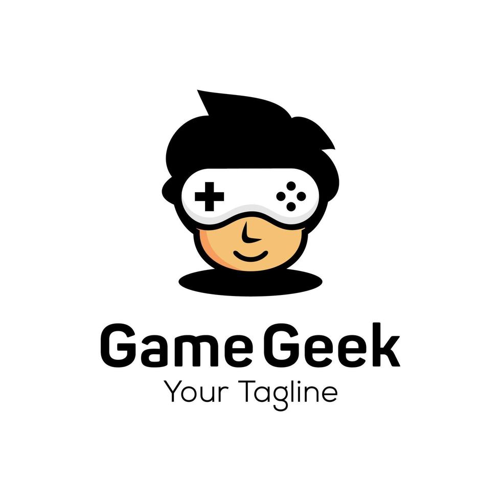 Geek and Nerd Logo Character Stock Image  vector template