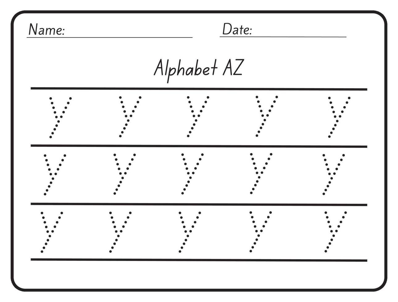 Alphabet Tracing Practice Letter Y Tracing Practice Worksheet Alphabet Tracing Practice Letter Y Tracing Practice Worksheet