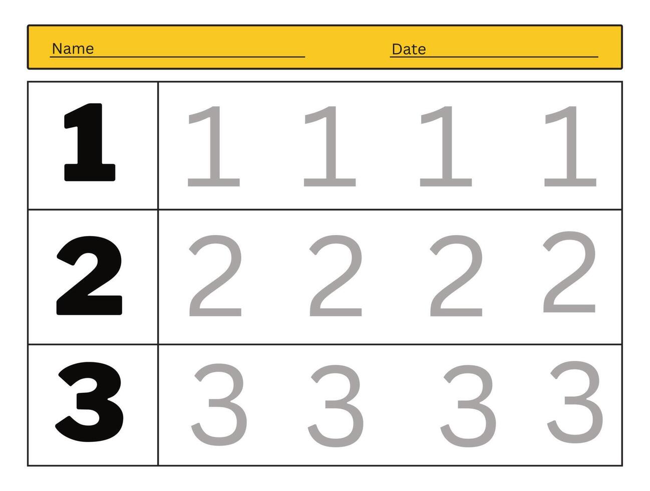 Number 3 Worksheet Printable