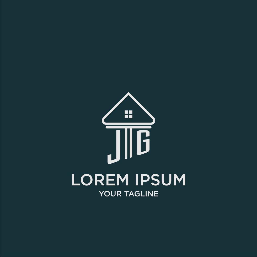 JG initial logo monogram real estate with home image ideas vector