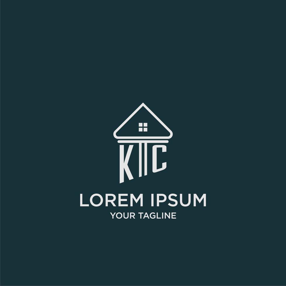 KC initial logo monogram real estate with home image ideas vector