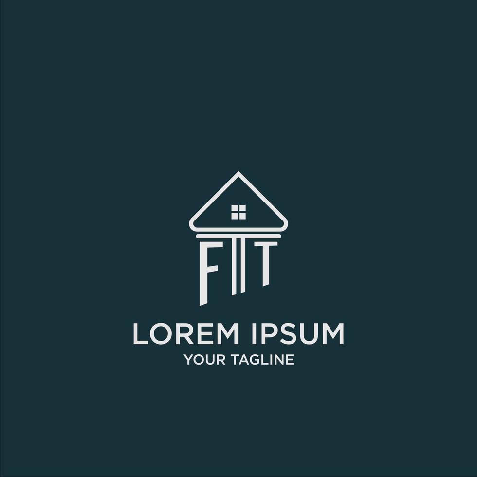 FT initial logo monogram real estate with home image ideas vector