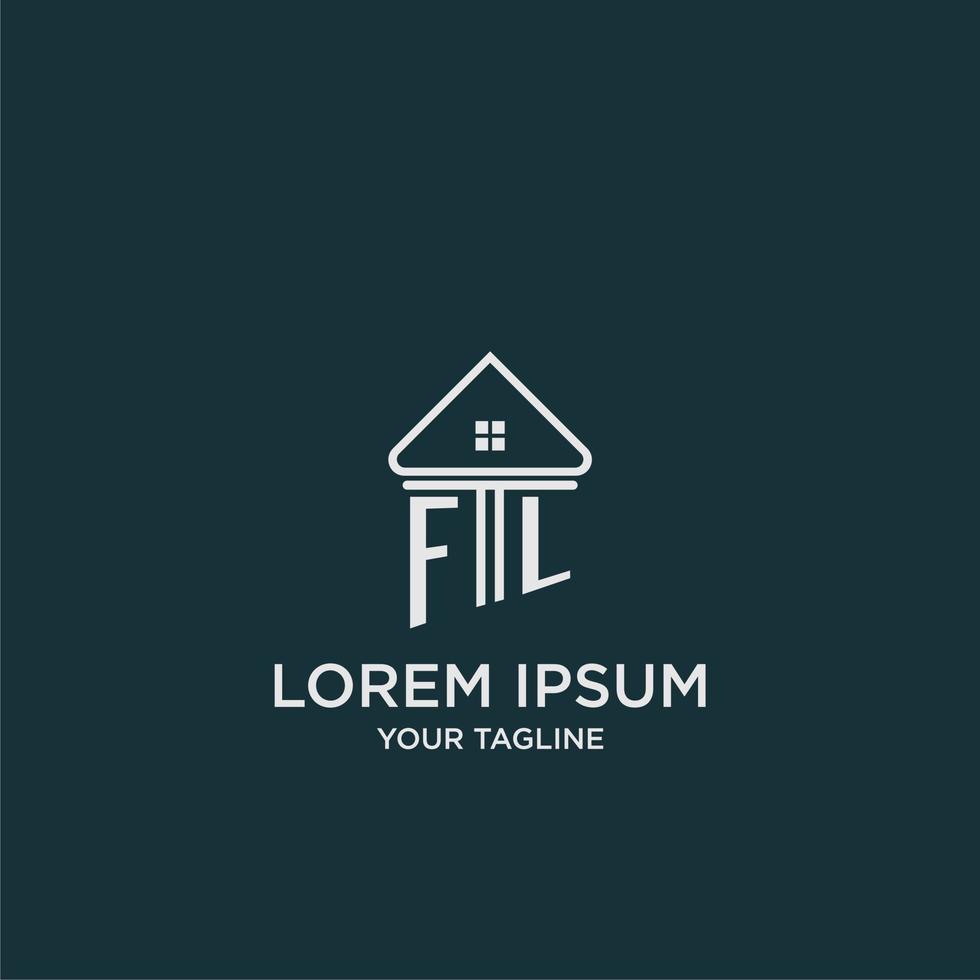 FL initial logo monogram real estate with home image ideas vector