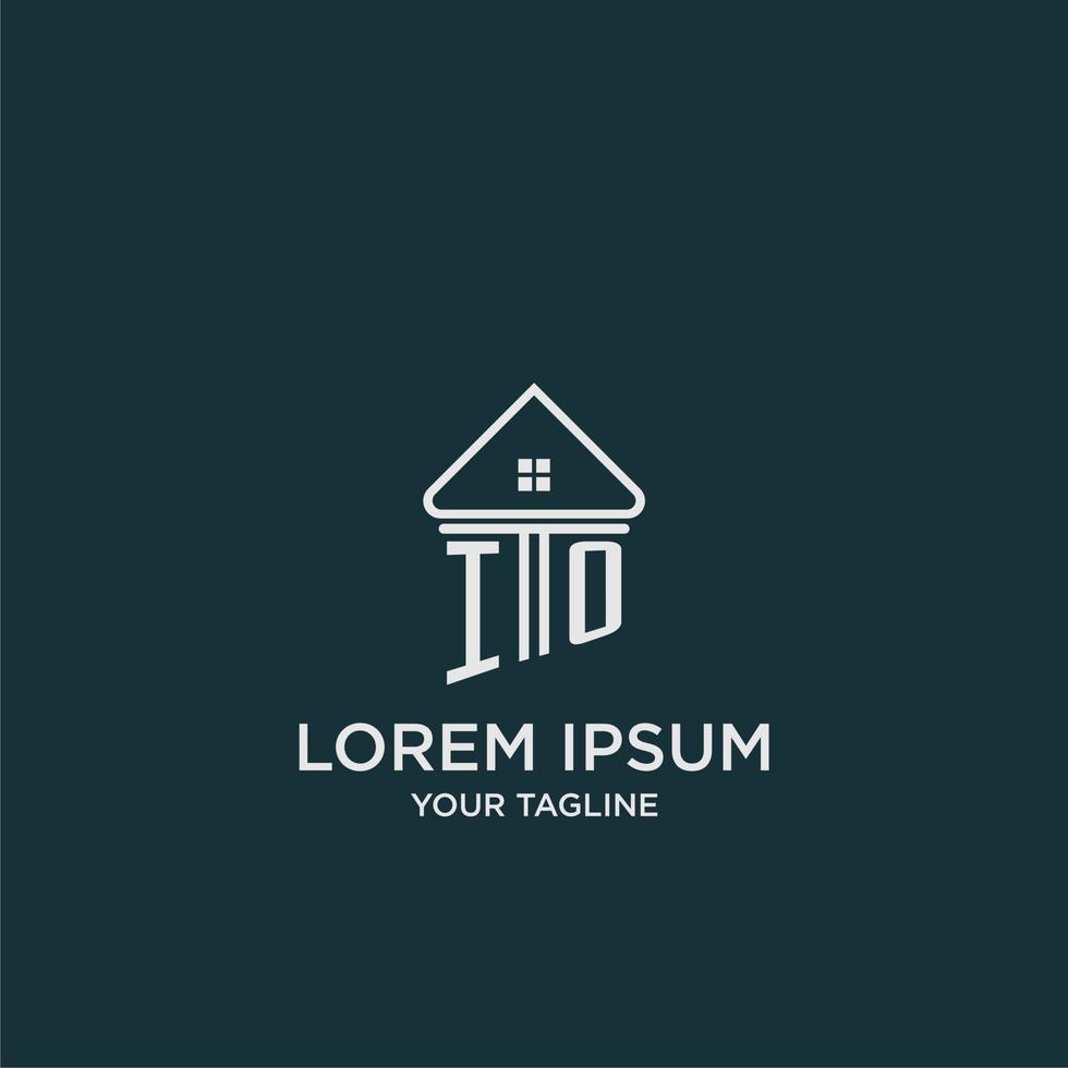 IO initial logo monogram real estate with home image ideas vector